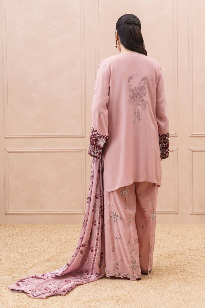 3 PIECE EMBROIDERED RAW SILK SUIT (LUXURY PRET) thumbnail