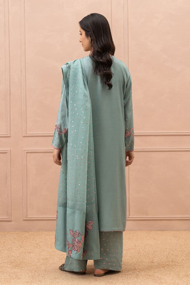 3 PIECE EMBROIDERED RAW SILK SUIT (LUXURY PRET) thumbnail
