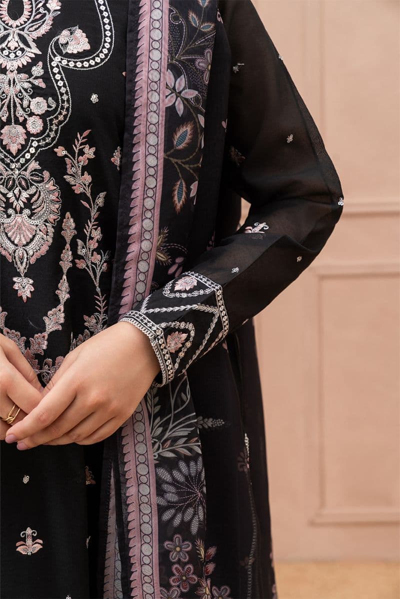 3 PIECE EMBROIDERED PAPER COTTON SUIT (LUXURY PRET) thumbnail