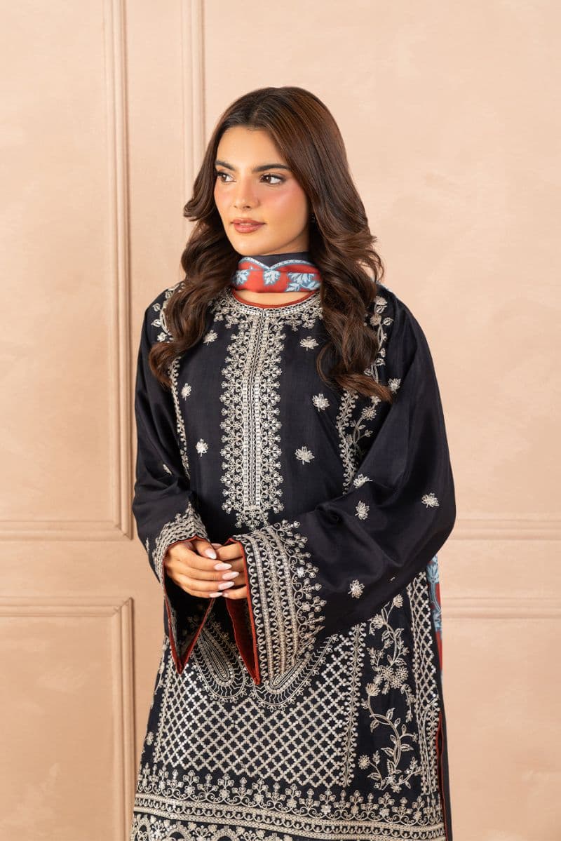 3 PIECE EMBROIDERED RAW SILK SUIT (LUXURY PRET) thumbnail