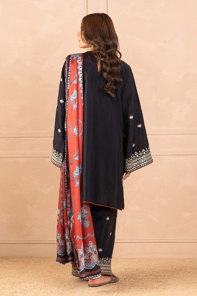 3 PIECE EMBROIDERED RAW SILK SUIT (LUXURY PRET) thumbnail
