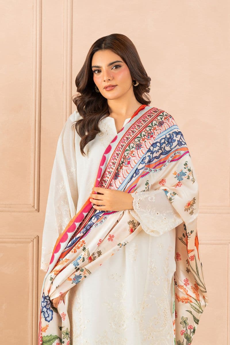 3 PIECE EMBROIDERED PAPER COTTON SUIT (LUXURY PRET) thumbnail