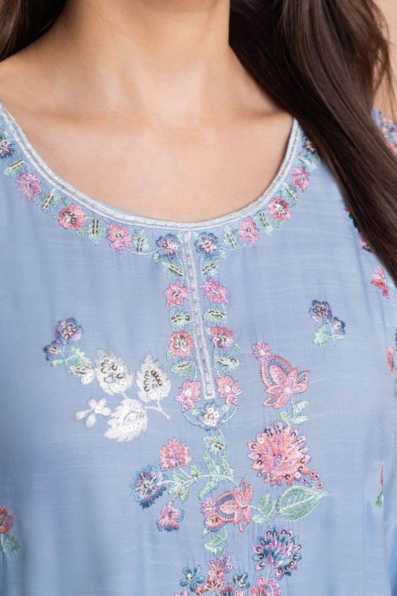 3 PIECE EMBROIDERED RAW SILK SUIT (LUXURY PRET) thumbnail