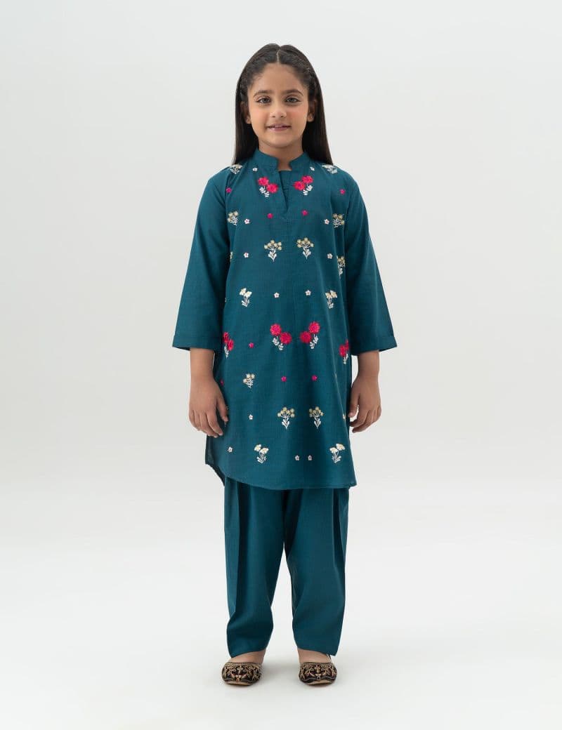 2 PIECE FLORAL EMBRORIDERED SUIT
