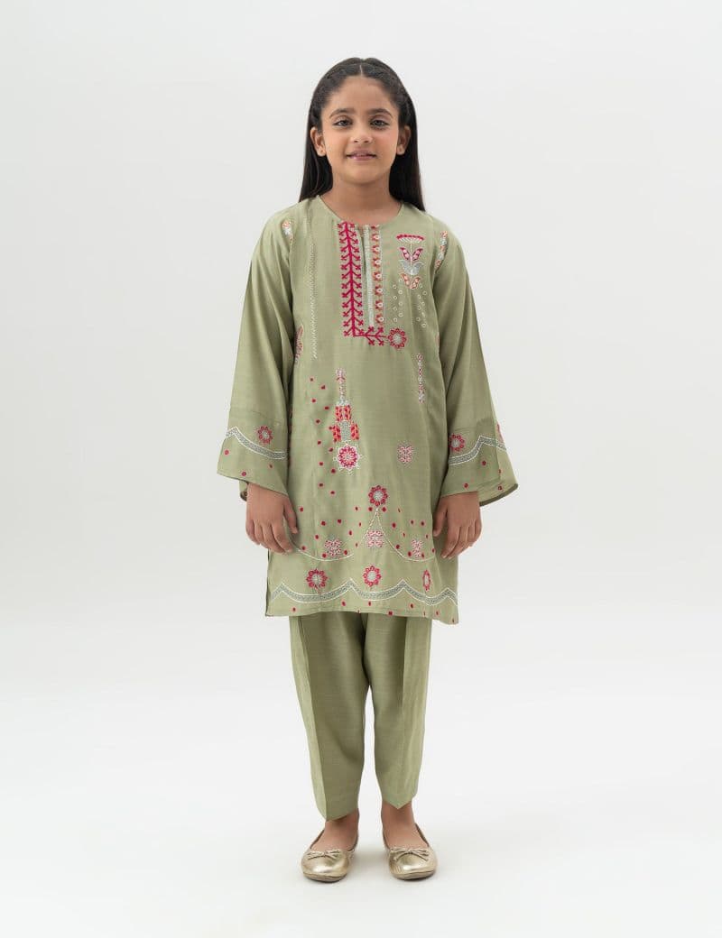 2 PIECE FLORAL EMBROIDERED SUIT thumbnail
