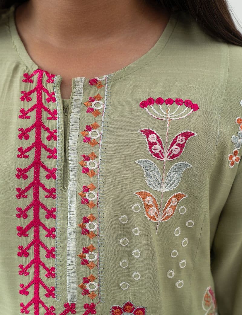2 PIECE FLORAL EMBROIDERED SUIT thumbnail