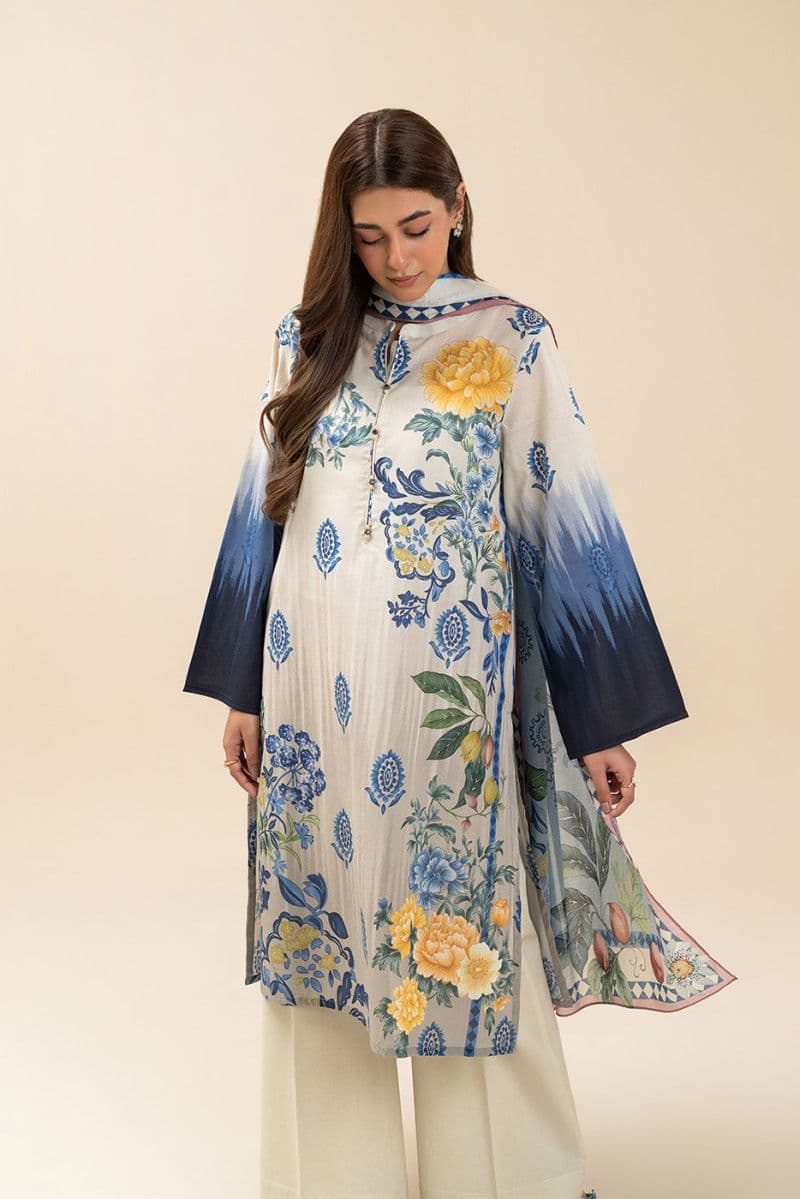 3 PIECE PRINTED LAWN SUIT-DAY MAGIC (UNSTITCHED) thumbnail