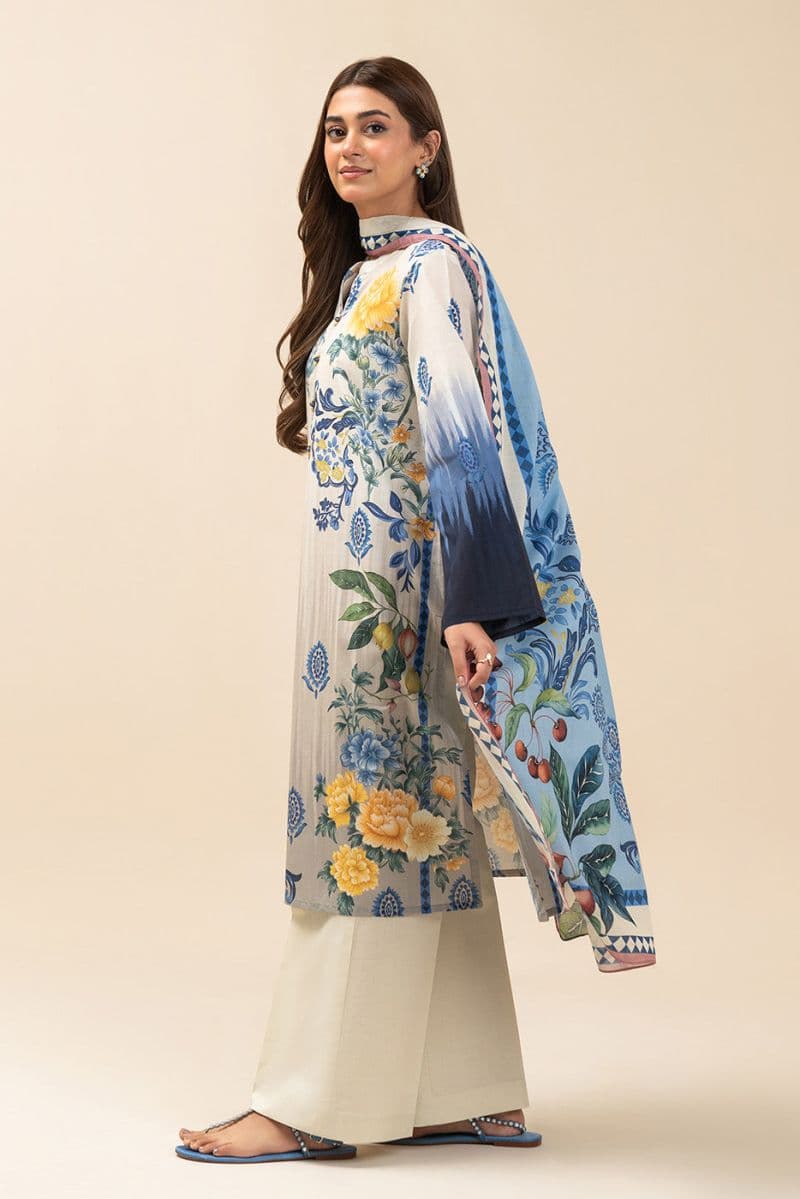 3 PIECE PRINTED LAWN SUIT-DAY MAGIC (UNSTITCHED) thumbnail