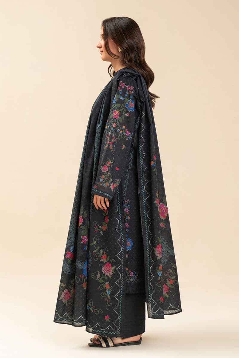 3 PICE PRINTED LAWN SUIT-DARK MYSTERY (UNSTITCHED) thumbnail