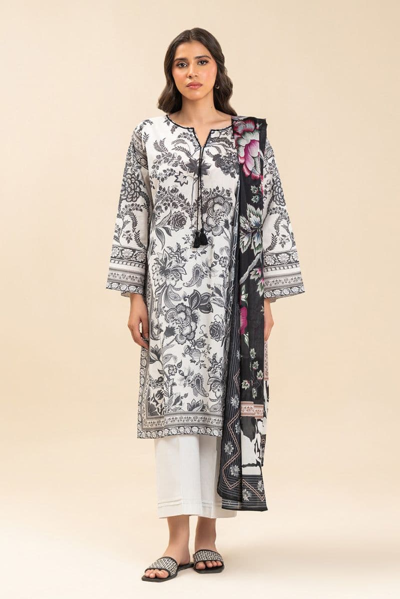 3 PIECE PRINTED LAWN SUIT-MANOR GARDEN (UNSTITCHED) thumbnail