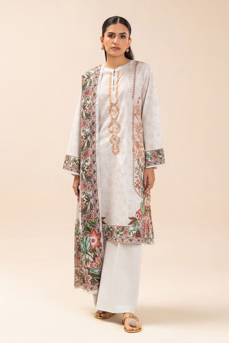 3 PIECE PRINTED LAWN SUIT-PARTERRE YARD (UNSTITCHED) thumbnail