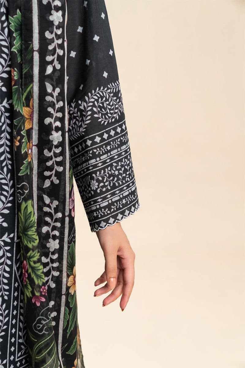 3 PIECE PRINTED LAWN SUIT-OBSIDIAN BLOOM (UNSTITCHED) thumbnail