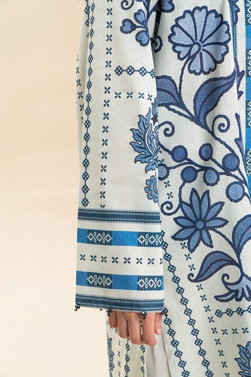 3 PICE PRINTED LAWN SUIT-MAGICIANS BLUE (UNSTITCHED) thumbnail