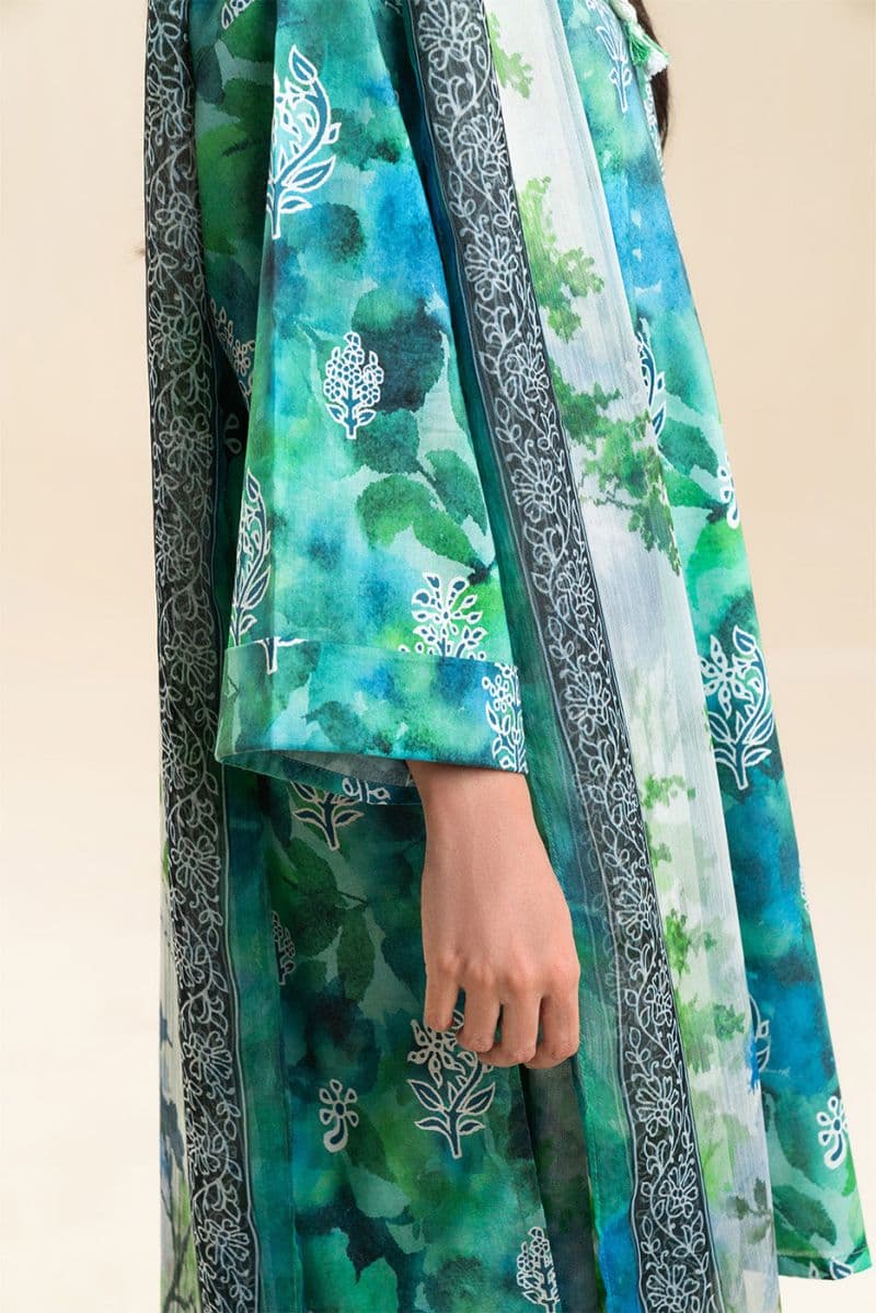 3 PIECE PRINTED LAWN SUIT-SERENE GARDEN (UNSTITCHED) thumbnail