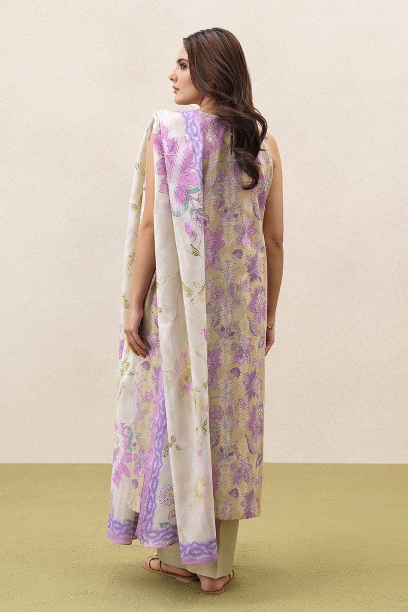 3 PIECE EMBROIDERED LAWN SUIT-LIME VERDANT (UNSTITCHED) thumbnail