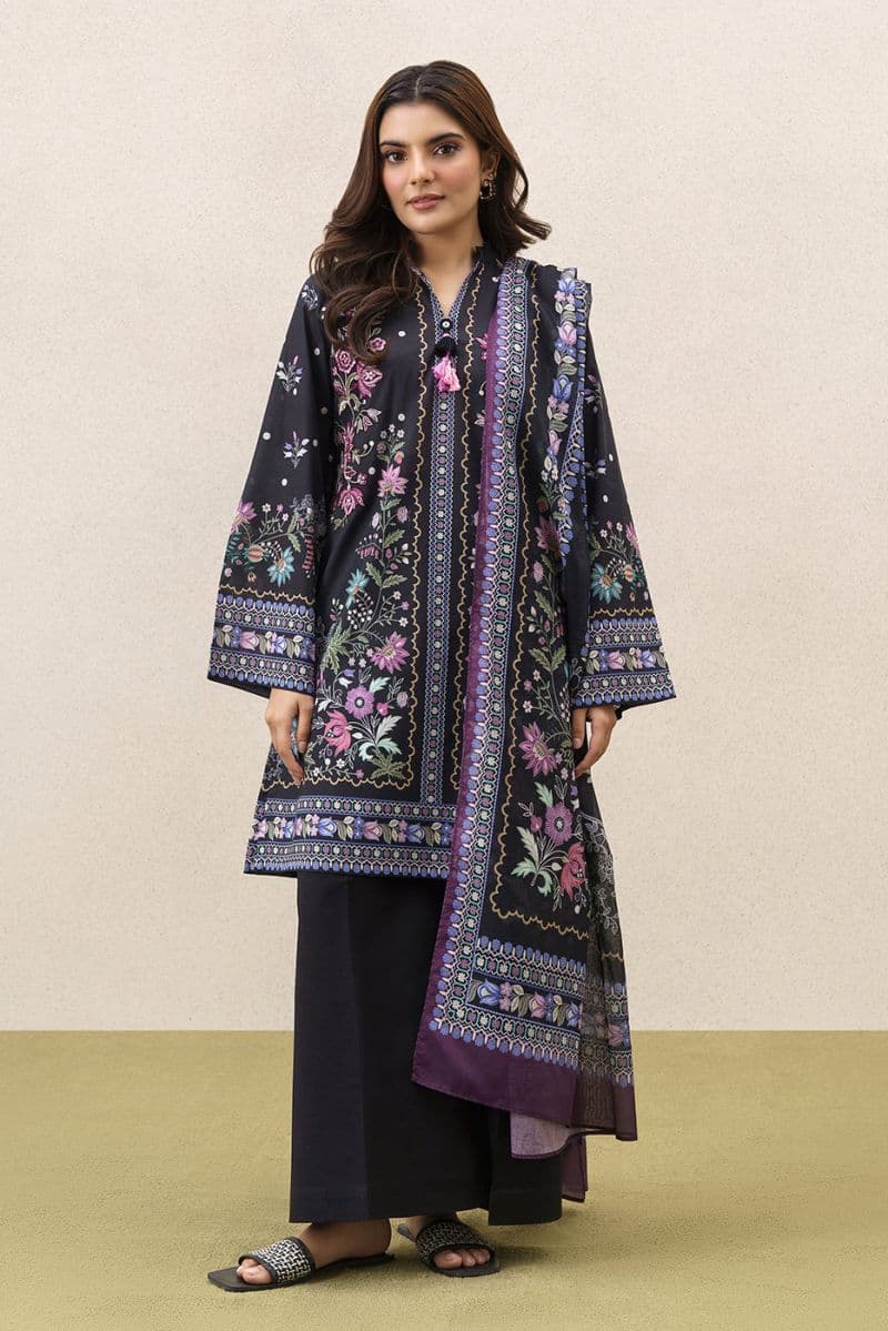 3 PIECE EMBROIDERED LAWN SUIT-OBSIDIAN FLORENCE (UNSTITCHED) thumbnail