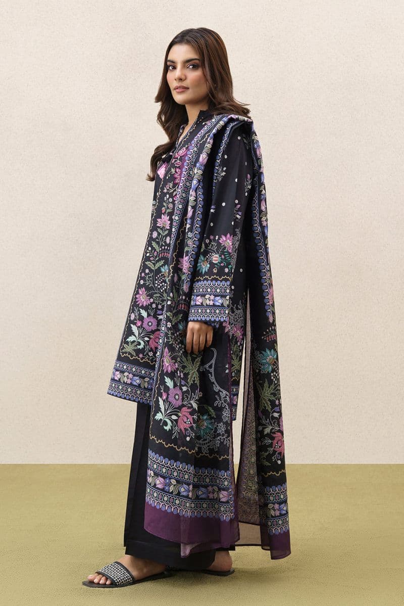 3 PIECE EMBROIDERED LAWN SUIT-OBSIDIAN FLORENCE (UNSTITCHED) thumbnail