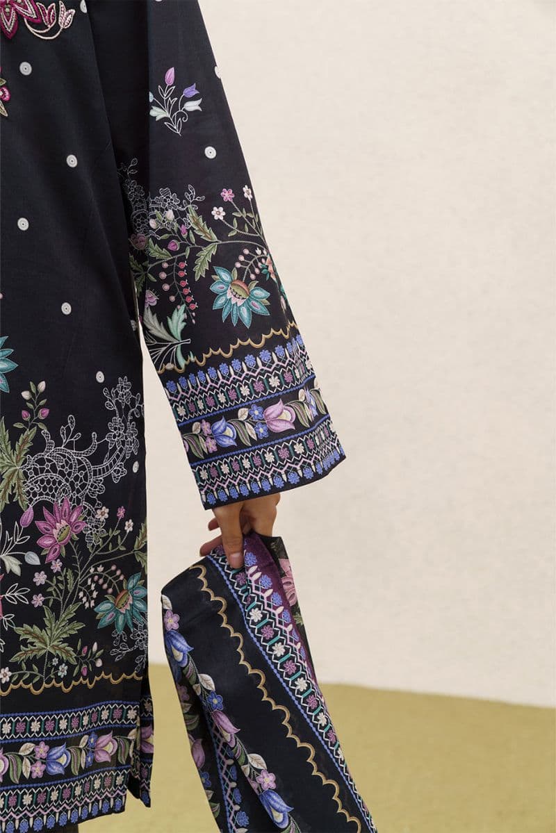 3 PIECE EMBROIDERED LAWN SUIT-OBSIDIAN FLORENCE (UNSTITCHED) thumbnail