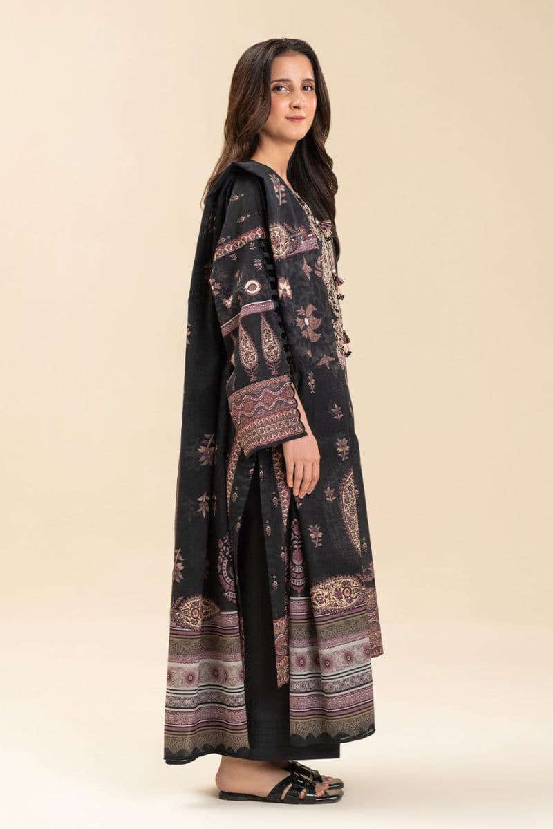 3 PIECE EMBROIDERED LENO KARRA SUIT-PAISLEY MAJESTY (UNSTITCHED) thumbnail