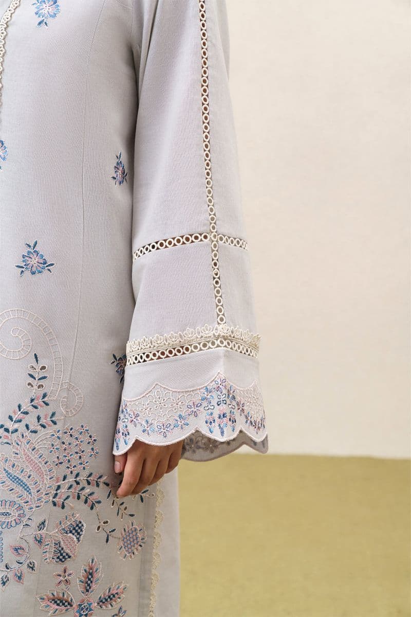 2 PIECE EMBROIDERED KHADDAR SUIT-DUSTY MEADOW (UNSTITCHED) thumbnail