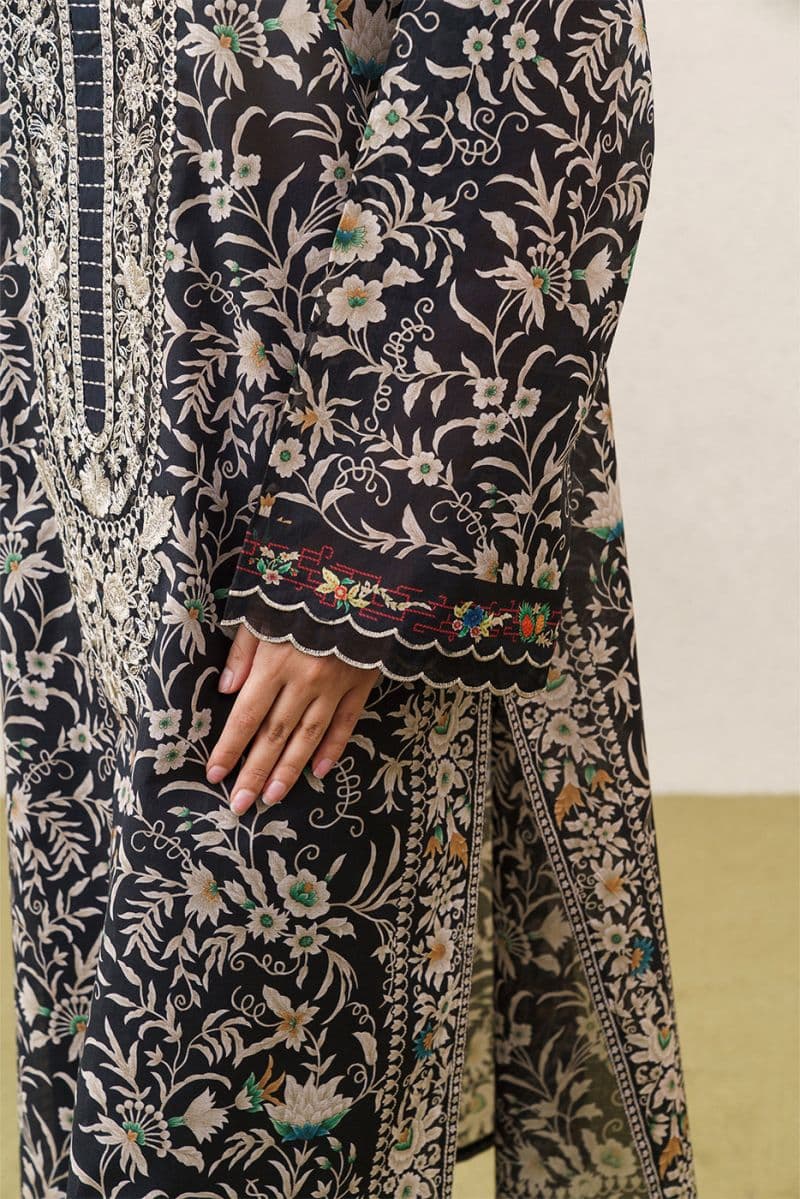 3 PIECE EMBROIDERED LAWN SUIT-FLORAL FOREST (UNSTITCHED) thumbnail