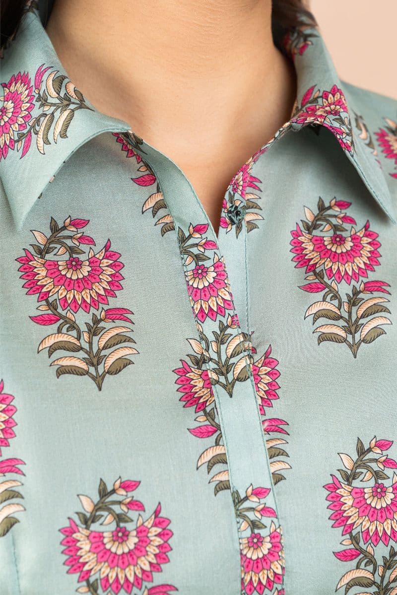3 PIECE PRINTED LAWN SUIT-INDIGO GLAZE ( UNSTITCHED ) thumbnail
