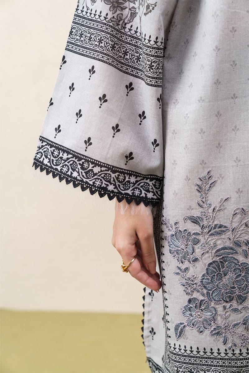 3 PIECE EMBROIDERED KHADDAR SUIT-GREY WILLOW (UNSTITCHED) thumbnail