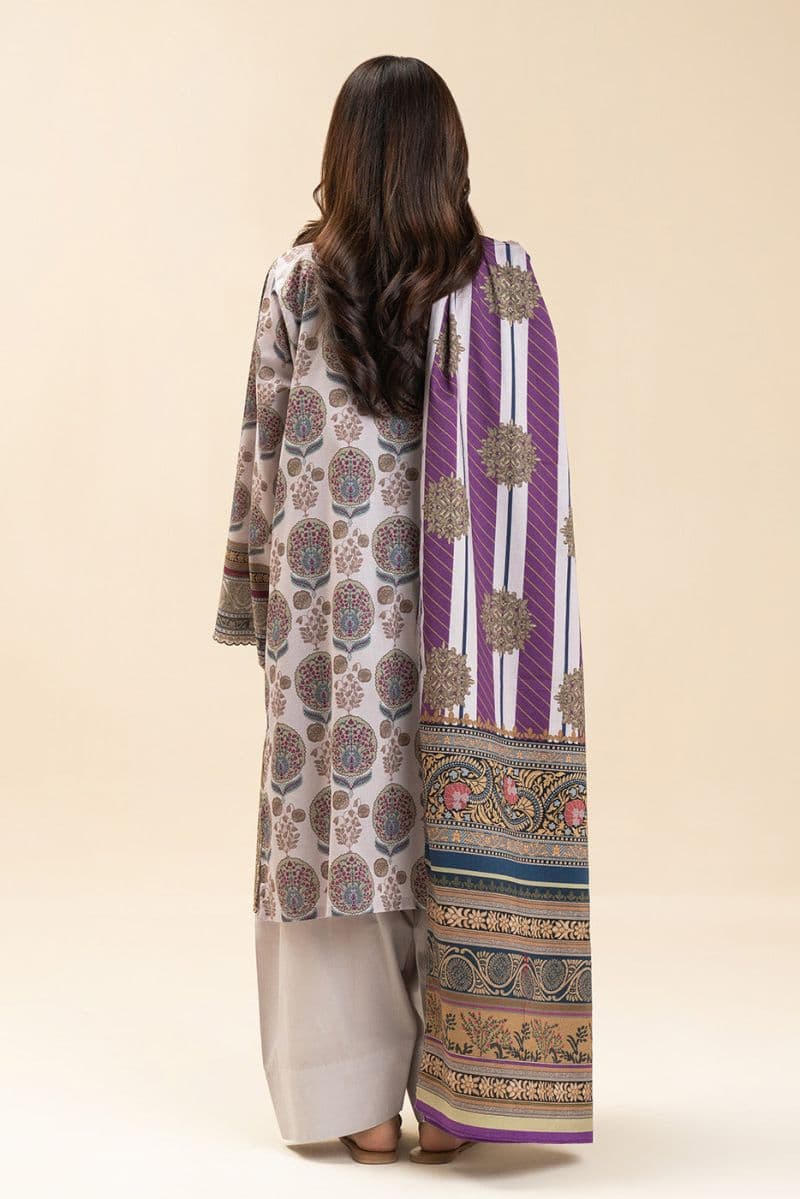 3 PIECE EMBROIDERED LAWN SUIT-SMOKY GLEAM (UNSTITCHED) thumbnail
