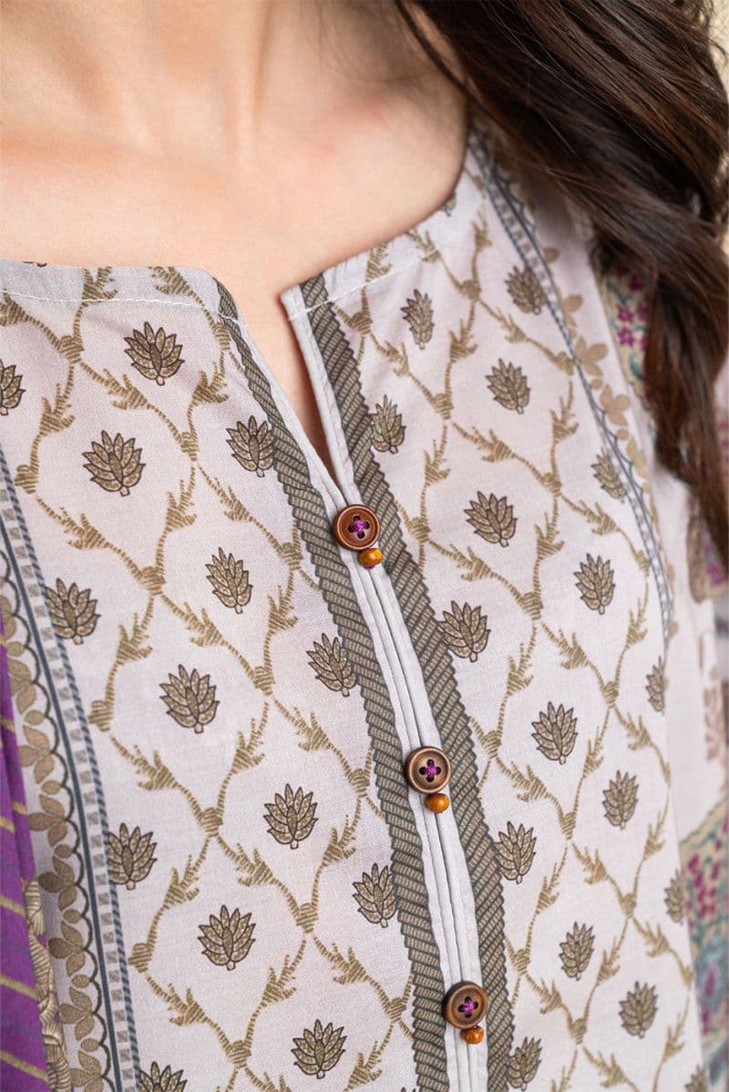3 PIECE EMBROIDERED LAWN SUIT-SMOKY GLEAM (UNSTITCHED) thumbnail