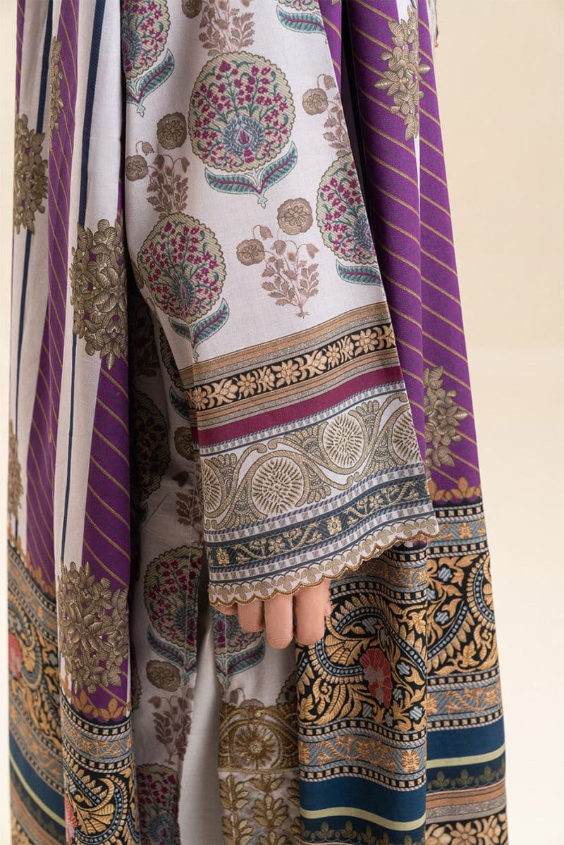 3 PIECE EMBROIDERED LAWN SUIT-SMOKY GLEAM (UNSTITCHED) thumbnail