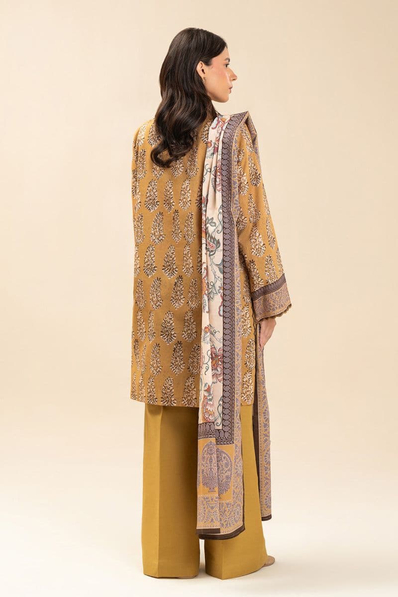 3 PIECE EMBROIDERED LAWN SUIT-AZTEC GOLD (UNSTITCHED) thumbnail