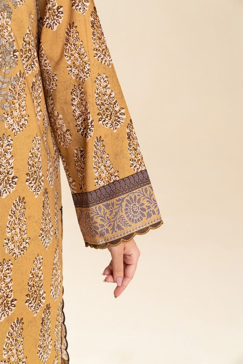 3 PIECE EMBROIDERED LAWN SUIT-AZTEC GOLD (UNSTITCHED) thumbnail