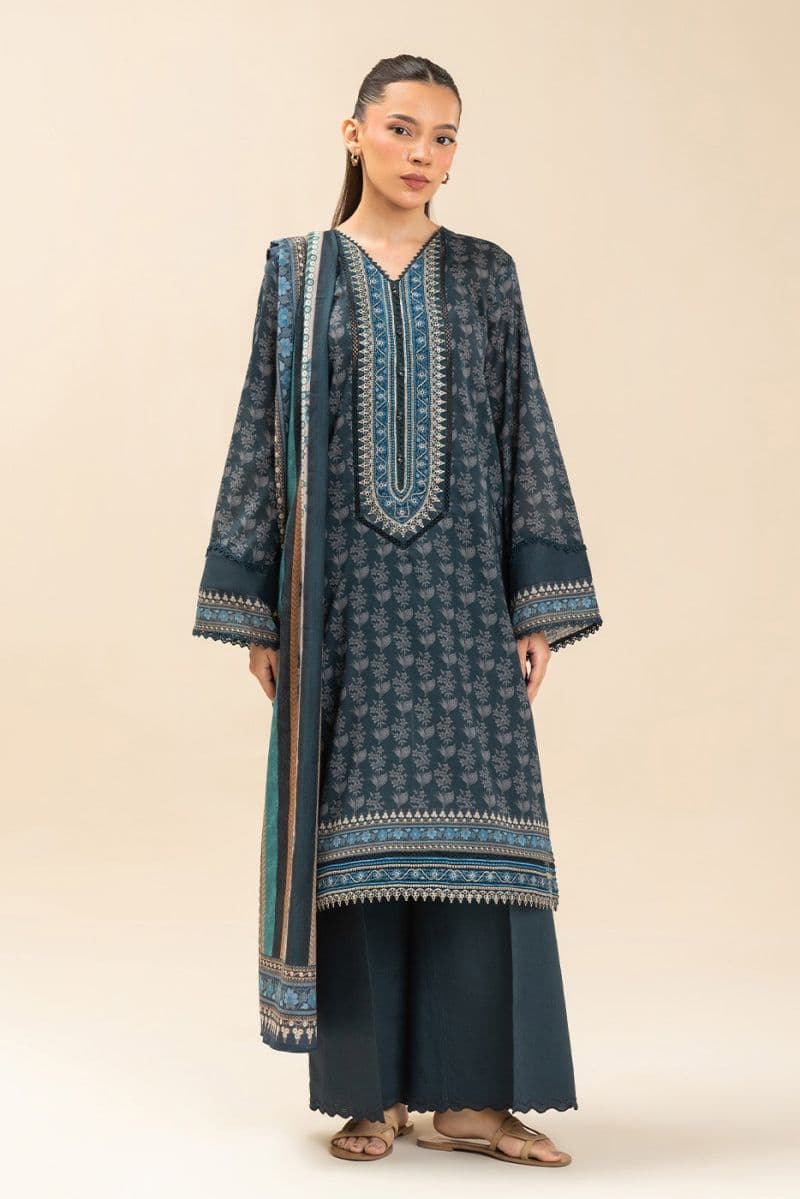 3 PIECE EMBROIDERED LAWN SUIT-MIDNIGHT TRADITION (UNSTITCHED) thumbnail
