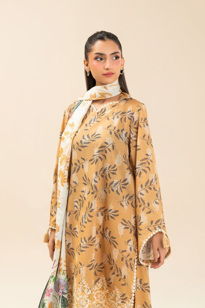 3 PIECE EMBROIDERED LAWN SUIT-MUSTARD MEADOW (UNSTITCHED) thumbnail