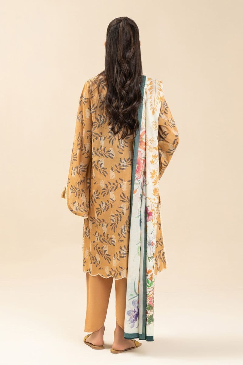 3 PIECE EMBROIDERED LAWN SUIT-MUSTARD MEADOW (UNSTITCHED) thumbnail