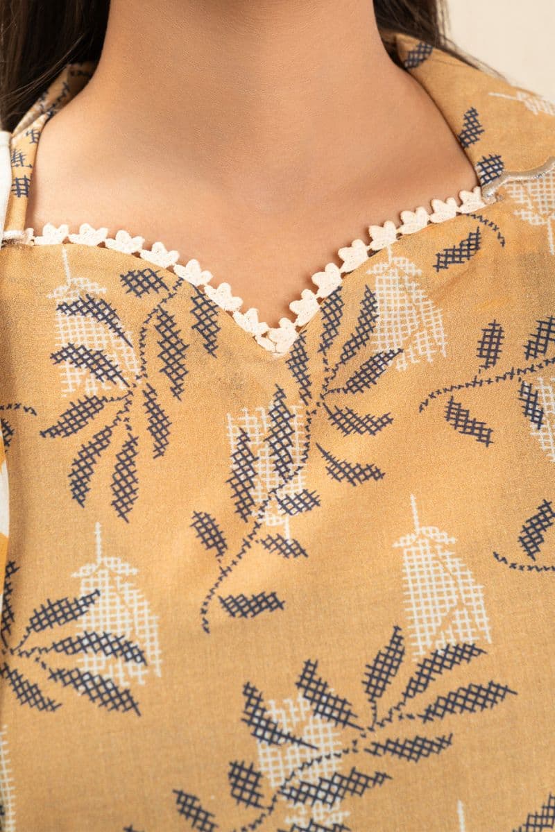 3 PIECE EMBROIDERED LAWN SUIT-MUSTARD MEADOW (UNSTITCHED) thumbnail