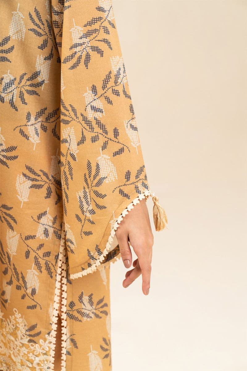 3 PIECE EMBROIDERED LAWN SUIT-MUSTARD MEADOW (UNSTITCHED) thumbnail