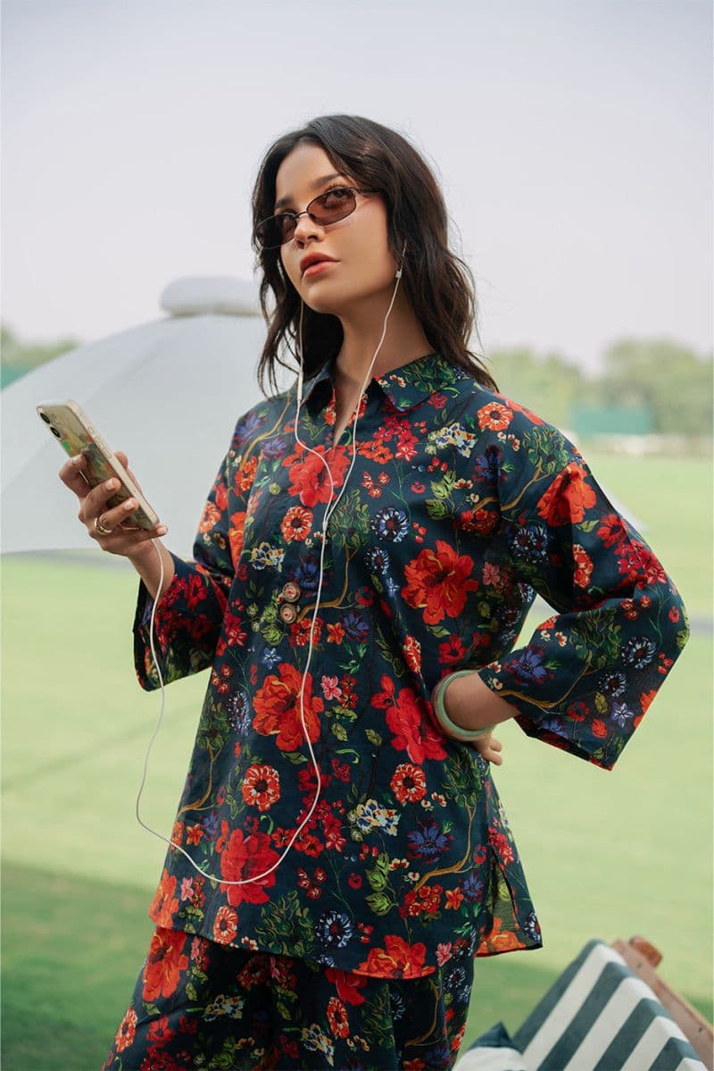 2 PIECE PRINTED CAMBRIC SUIT (PRET) thumbnail