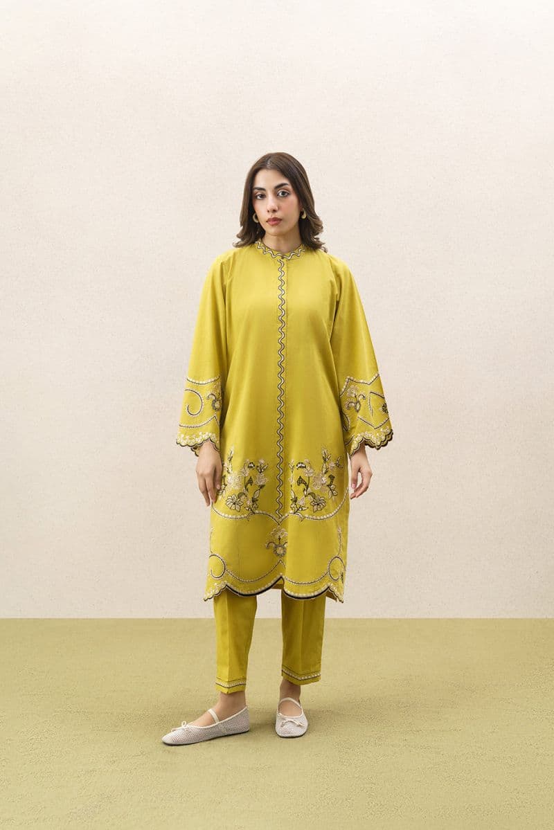 2 PIECE EMBROIDERED DOBBY SUIT (PRET) thumbnail