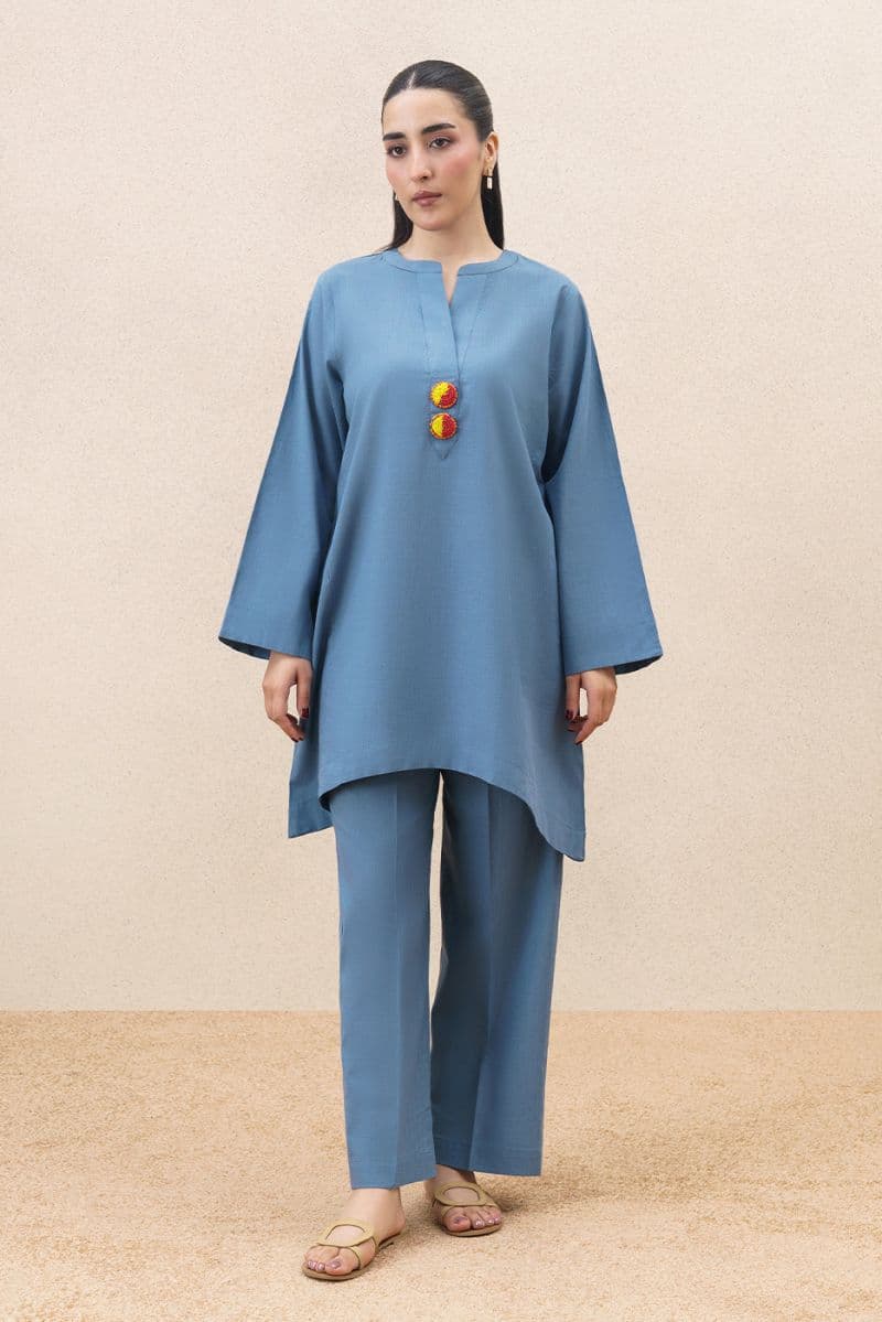 2 PIECE SOLID YARN DYED SUIT (PRET) thumbnail