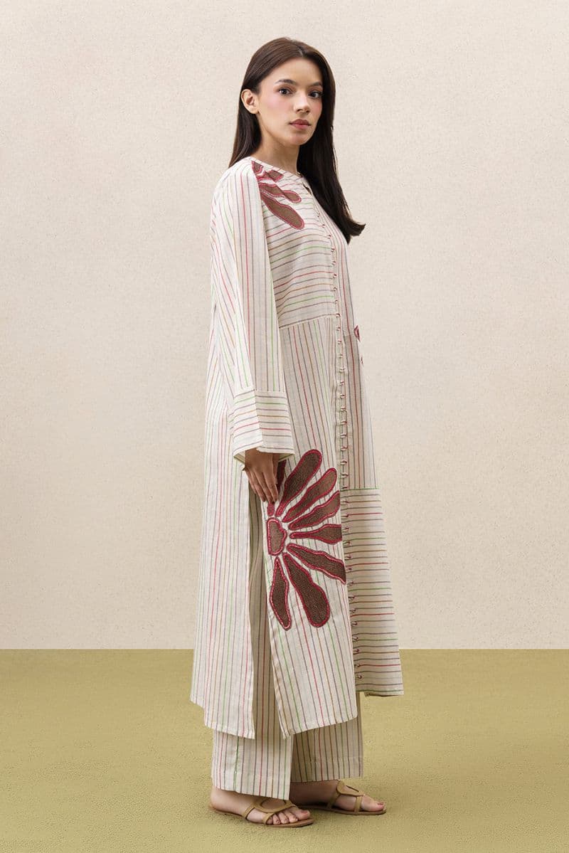 2 PIECE EMBROIDERED YARN DYED SUIT (PRET)