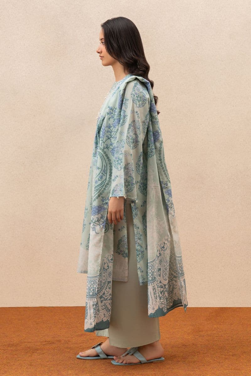 3 PIECE EMBROIDERED LAWN SUIT (PRET)