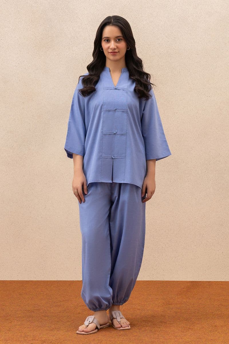 2 PIECE SOLID YARN DYED SUIT (PRET) thumbnail