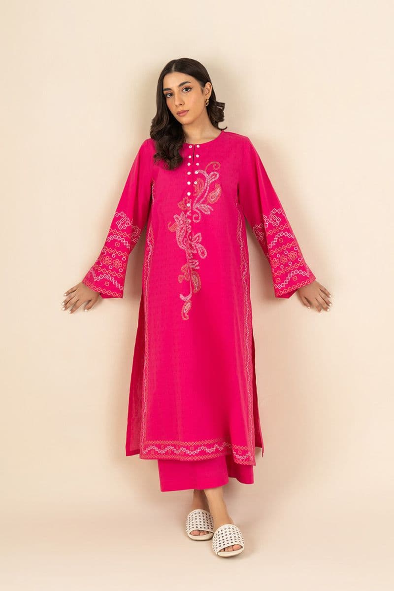 2 PIECE EMBROIDERED DOBBY SUIT (PRET) thumbnail