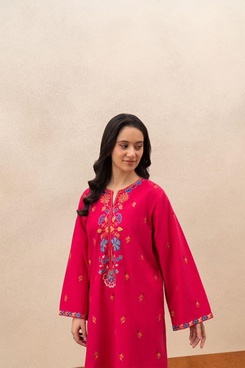 2 PIECE EMBROIDERED SLUB LAWN SUIT (PRET) thumbnail