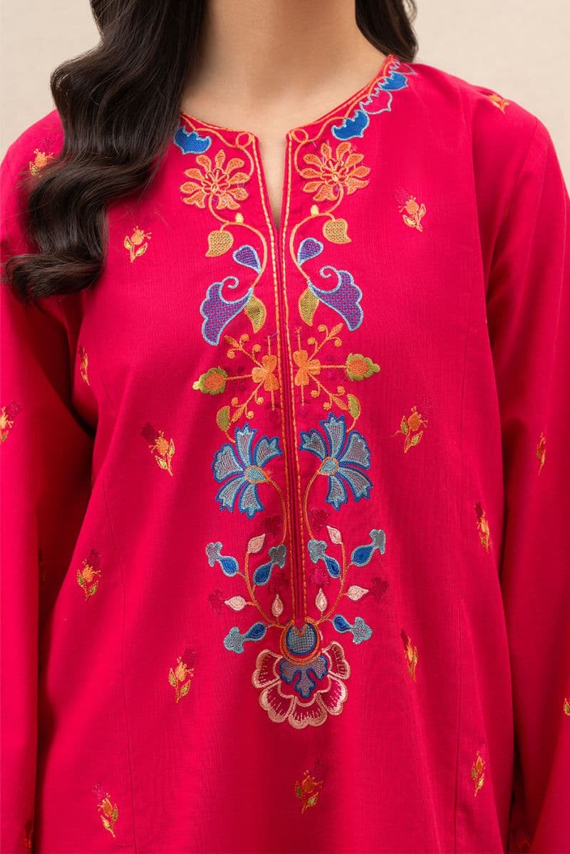 2 PIECE EMBROIDERED SLUB LAWN SUIT (PRET) thumbnail