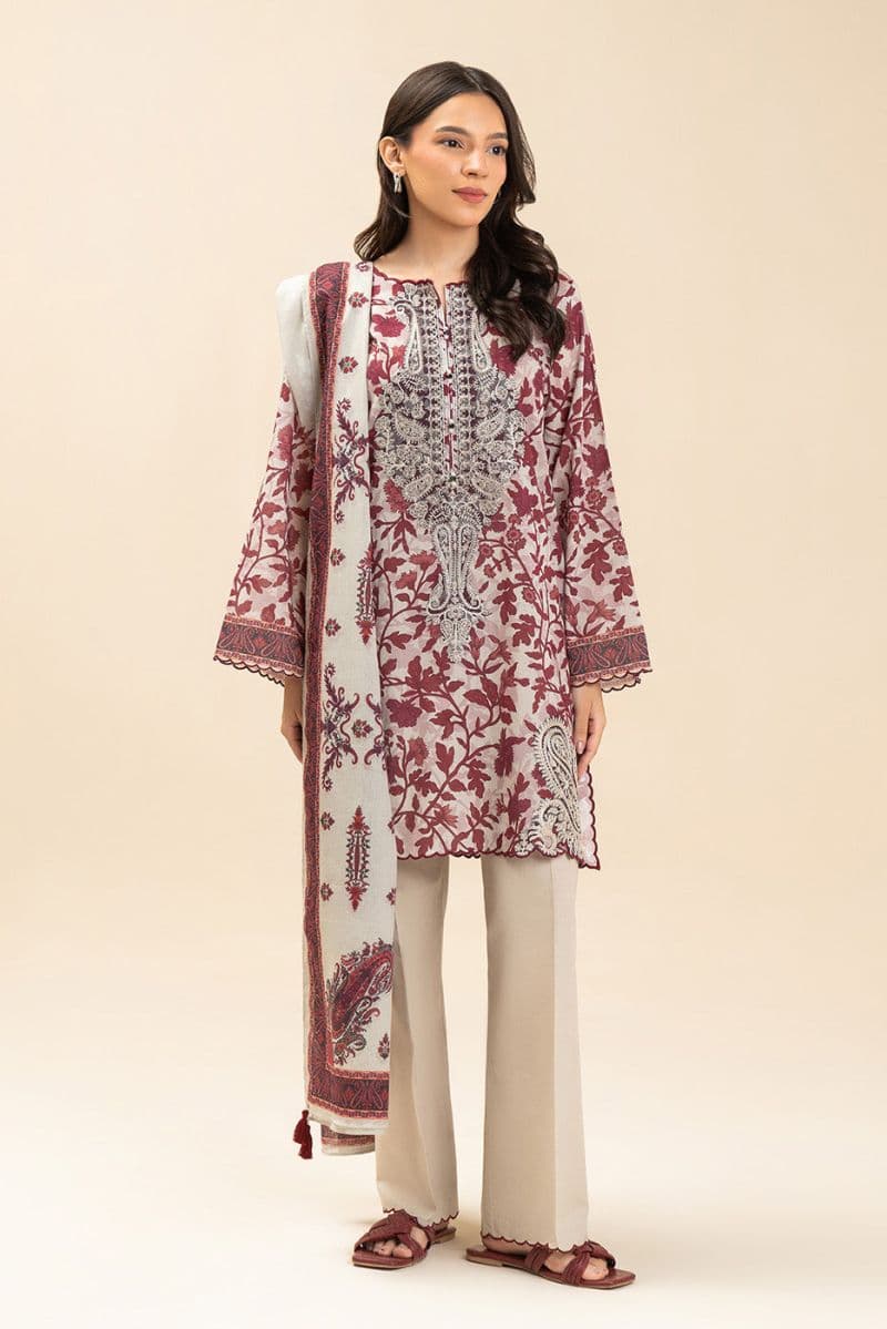 3 PIECE EMBROIDERED LAWN SUIT-RUBY ASH (UNSTITCHED)