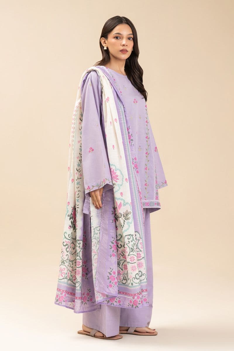 2 PIECE EMBROIDERED SLUB SUIT (PRET)