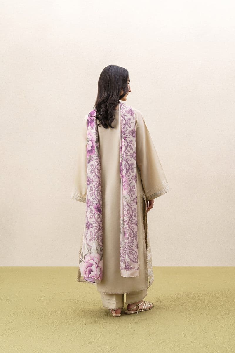 3 Piece Embroidered Lawn Suit - Ivory Garden Unstitched thumbnail