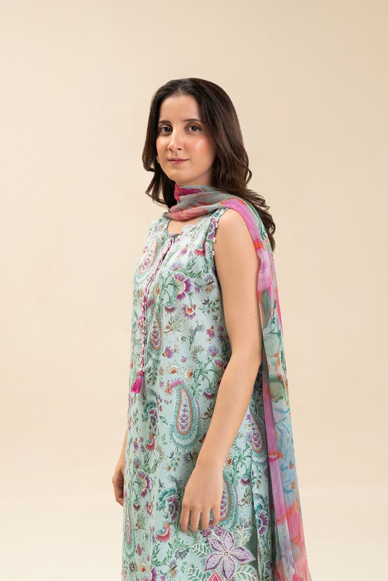 3 Piece Embroidered Lawn Suit - Rpeat Design Unstitched
